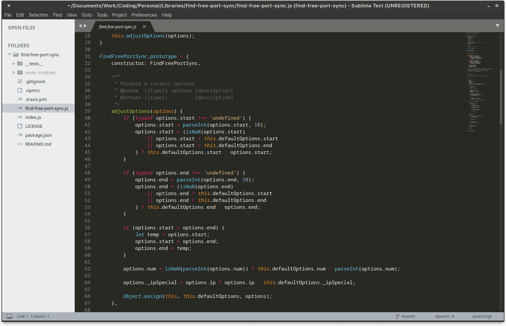 Sublime Text 3 editor